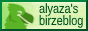 green button with a bird on it that reads 'alyaza's birzeblog'